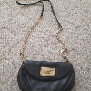 Authentic Marc by Marc Jacobs Black Crossbody with Gold Chain - Mini Q Natasha